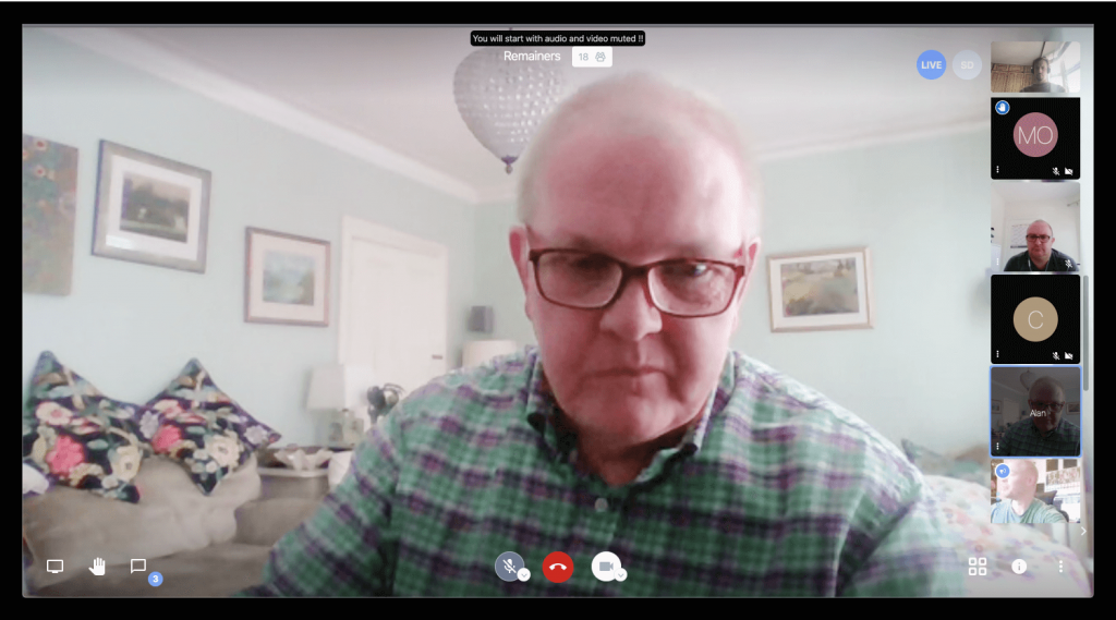 Moderator full screen view of video conference