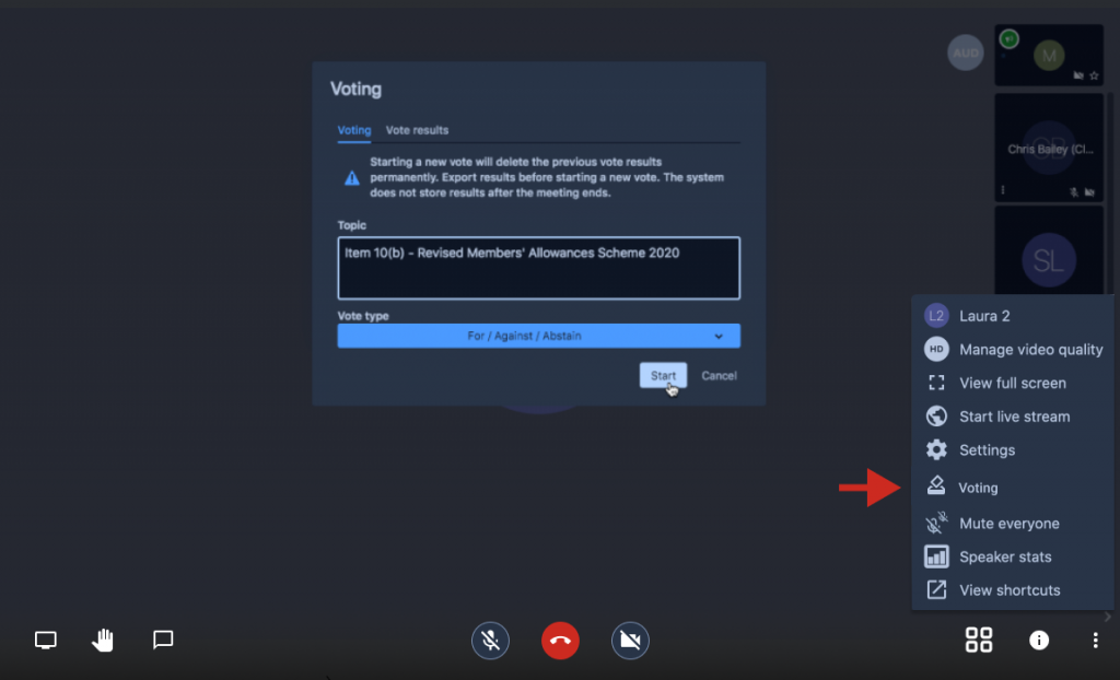 Voting in Connect Remote