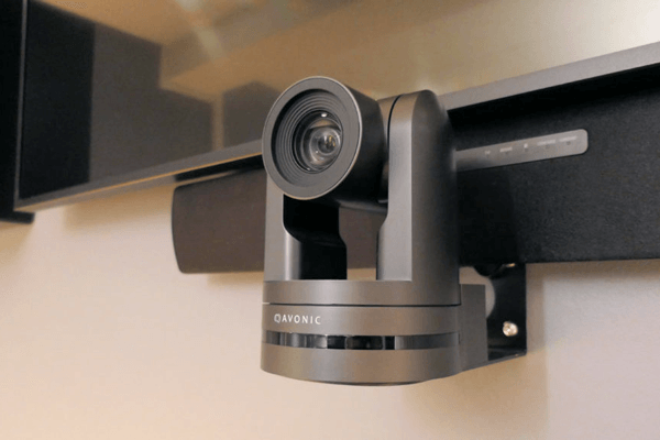 Avonic PTZ camera integrated under screen
