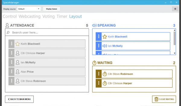 SpaceManager speakers management