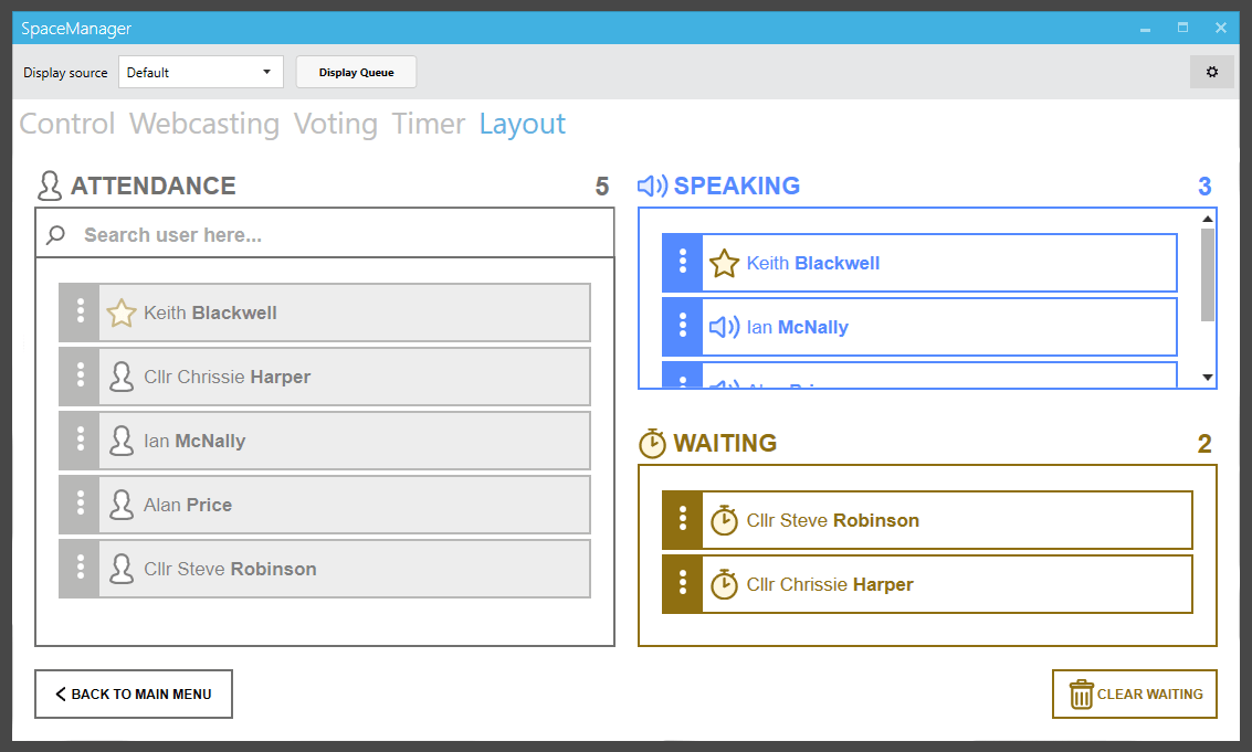 SpaceManager speakers management