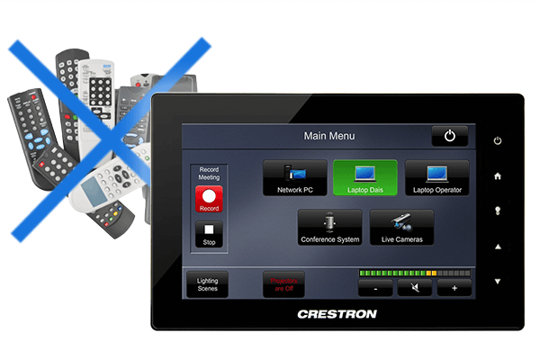 Crestron replace all remote controls to manage devices