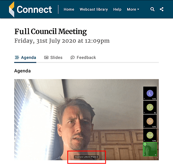 Live streaming of Connect Remote spotlight view