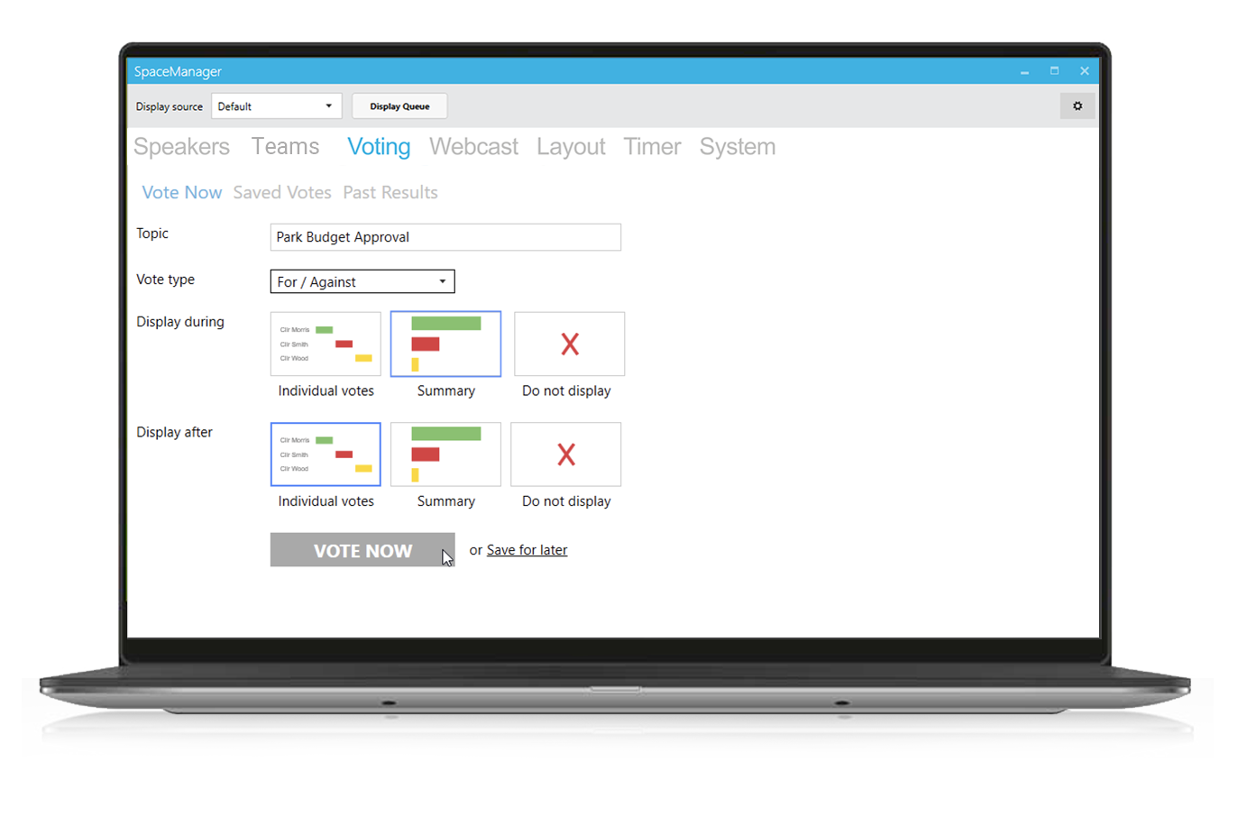 SpaceManager HybridLink for Teams -Voting tab