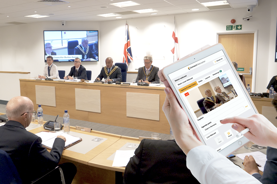 Manage the webcast from the chamber with a tablet
